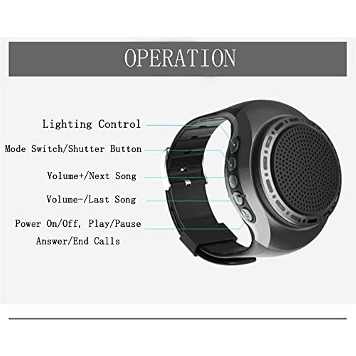 Wearable Waterproof Wireless Portable Bluetooth Speaker Watch; with MP3 Player & FM Radio & Selfie & Ultra Long Standby Time for Running; Hiking; Climbing; sports
