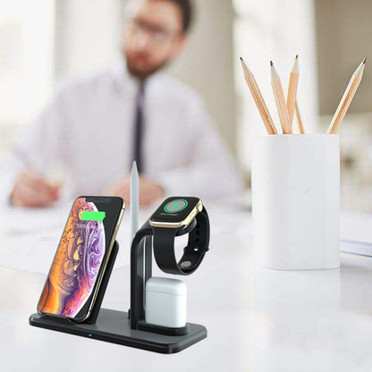 Besegad 4 in 1 Assemable Fast Wireless Charging Stand Dock Station for iPhone XS Max Apple  Pencil  Series 1 2 3 4 Airpods