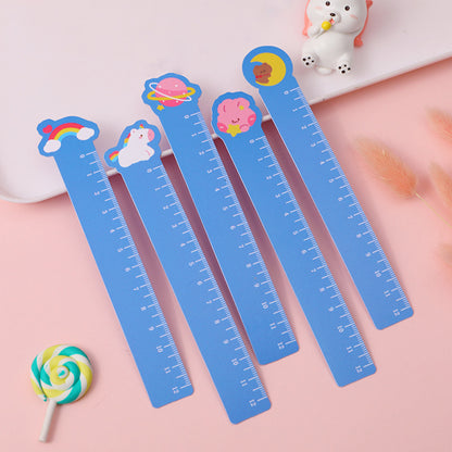 5pcs Cute Animal Ultra-thin Soft Ruler Combination 1.1-6 Inches PP Material